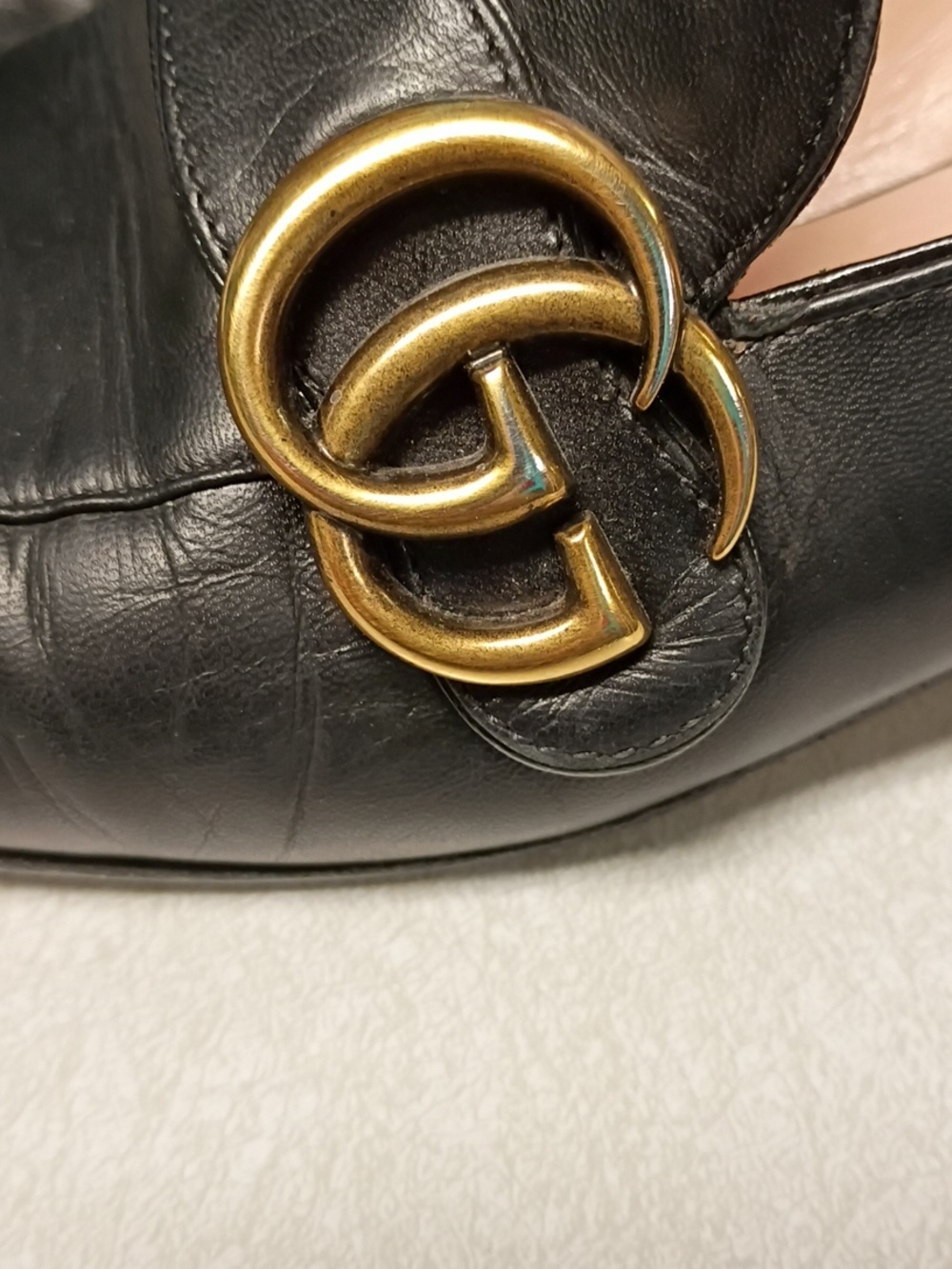 Gucci Black Leather Loafers with Gold GG Bit - Picture 4 of 8